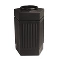 Safco 30 gal Pentagon Trash Can, Black, Top Hole, Polyethylene 9485BL